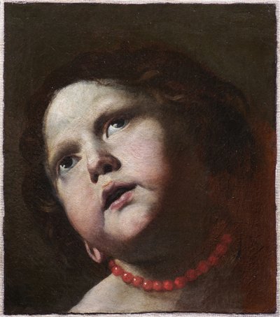 Hoofd van een meisje met een koraalhalsketting, ca. 1645 door Mattia Preti