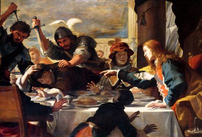 Het Feest van Absalom door Mattia Preti