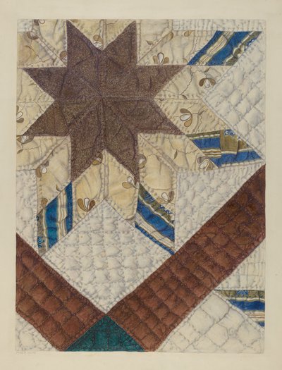Dubbele Ster Lappendeken, ca. 1939 door Maud M Holme