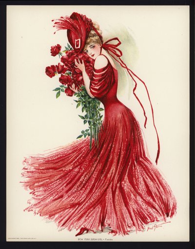 New York Show Girl: Fields (kleurenlitho) door Maud Stumm