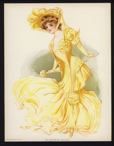 New York Show Girl: Hippodroom (kleurenlitho) door Maud Stumm