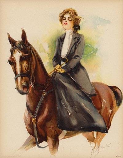 Portret van een vrouw te paard door Maud Stumm