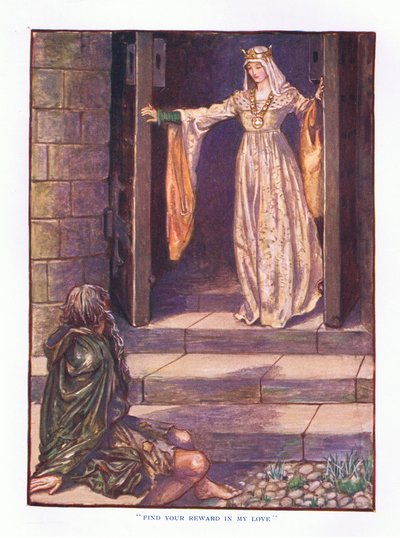 Vind je beloning in mijn liefde, illustratie uit Lady Anns Sprookjes, 1914 door Maud Tindal Atkinson