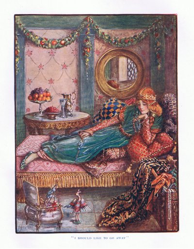 Ik zou willen zeggen ga weg, illustratie uit Lady Anns Sprookjes, 1914 door Maud Tindal Atkinson