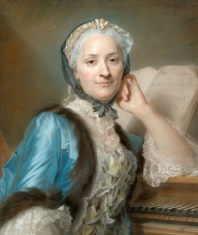 Portret van Madame Anne-Jeanne Cassanéa de Mondonville, née Boucon (1708-1780) door Maurice-Quentin de La Tour