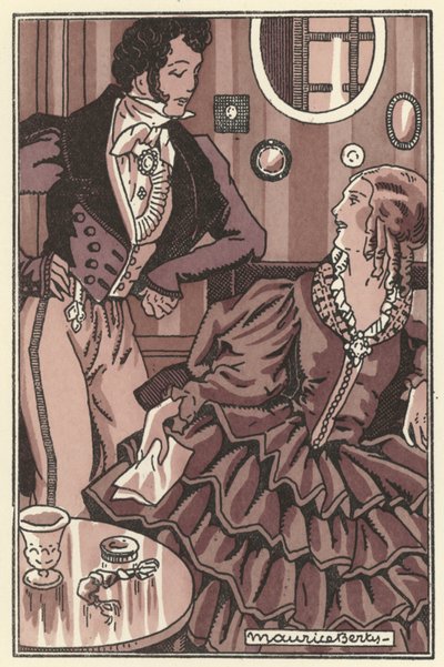 Illustratie voor Scenes de la Vie de Boheme door Henri Murger door Maurice Berty