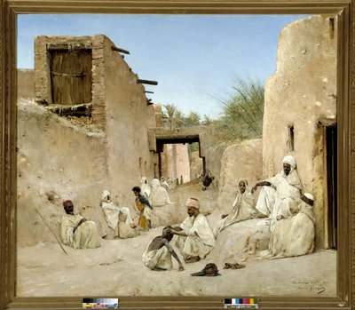 Een straat van de Oase van Chetma in Algerije door Maurice Bompard