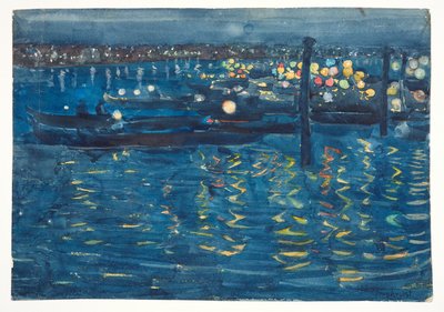 Feestnacht, Venetië, ca. 1898-1899 door Maurice Brazil Prendergast