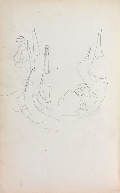 Italiaans schetsboek: Gondel pagina 35 door Maurice Brazil Prendergast