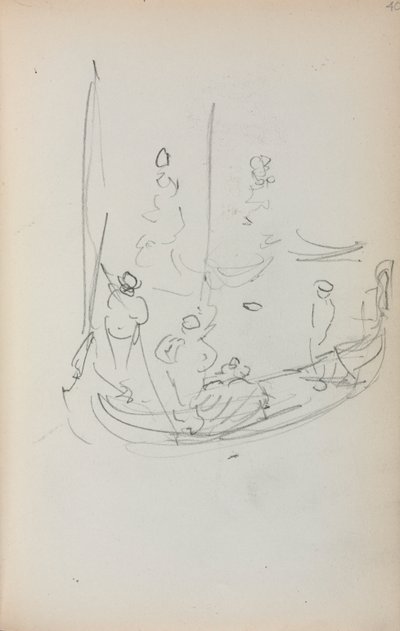 Italiaans Schetsboek: Gondel pagina 40, 1898-1899 door Maurice Brazil Prendergast