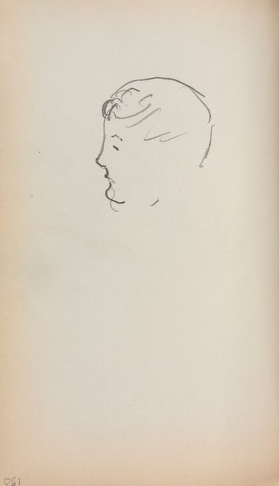 Italiaans schetsboek: Hoofd van een man in profiel pagina 150, 1898-1899 door Maurice Brazil Prendergast