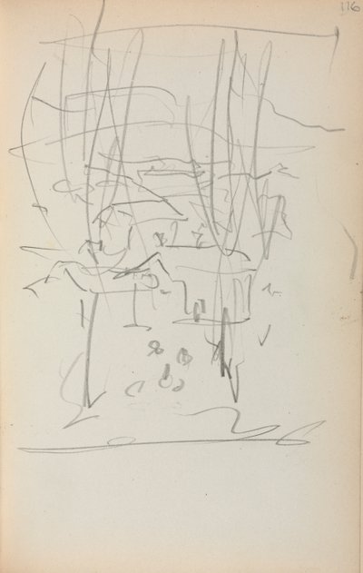 Italiaans Schetsboek: Landschap pagina 116, 1898-1899 door Maurice Brazil Prendergast