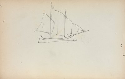 Italiaans Schetsboek: Zeilboot pagina 224, 1898-1899 door Maurice Brazil Prendergast