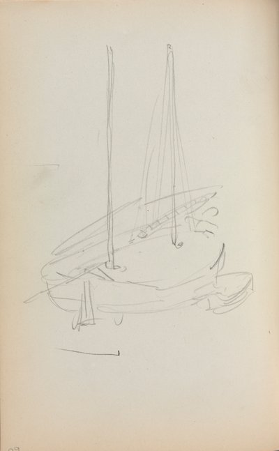 Italiaans Schetsboek: Zeilboot pagina 60, 1898-1899 door Maurice Brazil Prendergast