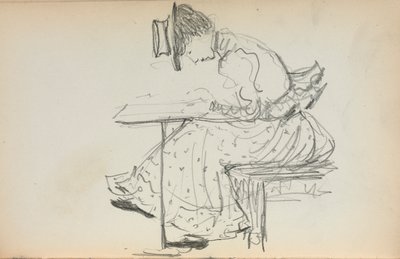 Italiaans schetsboek: Zittende vrouw pagina 107 door Maurice Brazil Prendergast