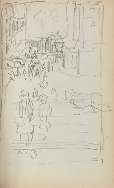 Italiaans Schetsboek: Trappen met Figuren pagina 165 door Maurice Brazil Prendergast