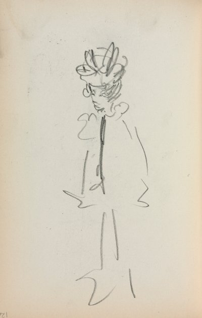 Italiaans Schetsboek: Staande Vrouw 34 Bekijk pagina 126, 1898-1899 door Maurice Brazil Prendergast