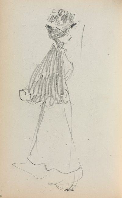 Italiaans Schetsboek: Staande Vrouw in profiel pagina 130, 1898-1899 door Maurice Brazil Prendergast
