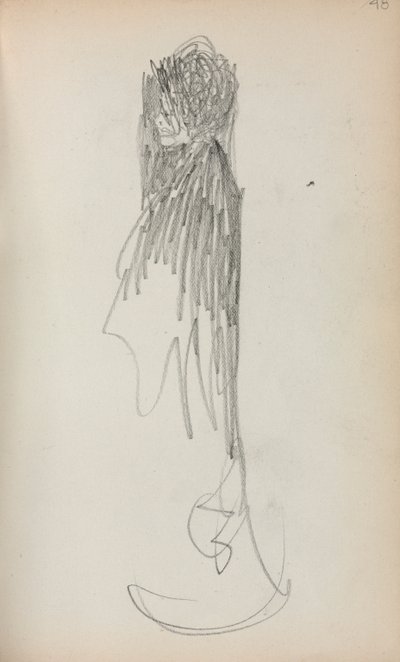 Italiaans Schetsboek: Staande Vrouw in profiel pagina 48, 1898-1899 door Maurice Brazil Prendergast