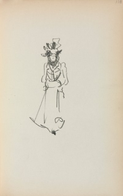Italiaans Schetsboek: Staande Vrouw, pagina 118 door Maurice Brazil Prendergast
