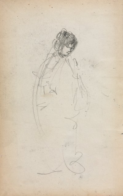 Italiaans Schetsboek: Staande Vrouw pagina 1, 1898-1899 door Maurice Brazil Prendergast