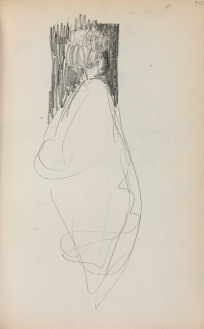 Italiaans schetsboek: Staande vrouw pagina 50, 1898-1899 door Maurice Brazil Prendergast