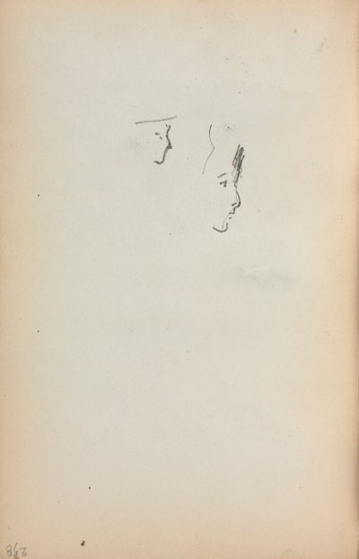 Italiaans schetsboek: Twee profielen pagina 258, 1898-1899 door Maurice Brazil Prendergast