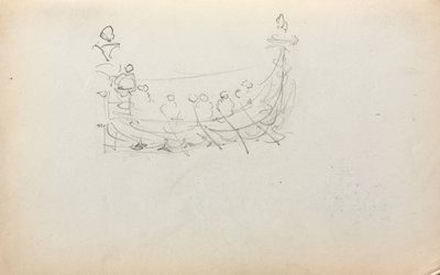 Italiaans schetsboek: Venetiaanse boot, pagina 29, 1898-1899 door Maurice Brazil Prendergast