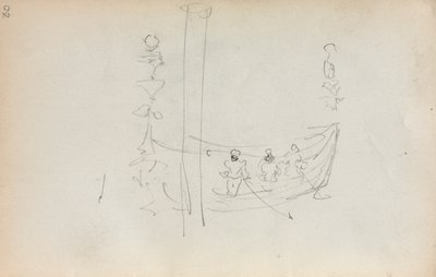 Italiaans Schetsboek: Venetiaanse Boot pagina 30, 1898-1899 door Maurice Brazil Prendergast