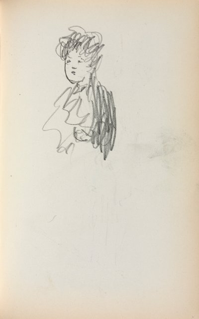 Italiaans schetsboek: Vrouw, buste lengte pagina 127, 1898-1899 door Maurice Brazil Prendergast