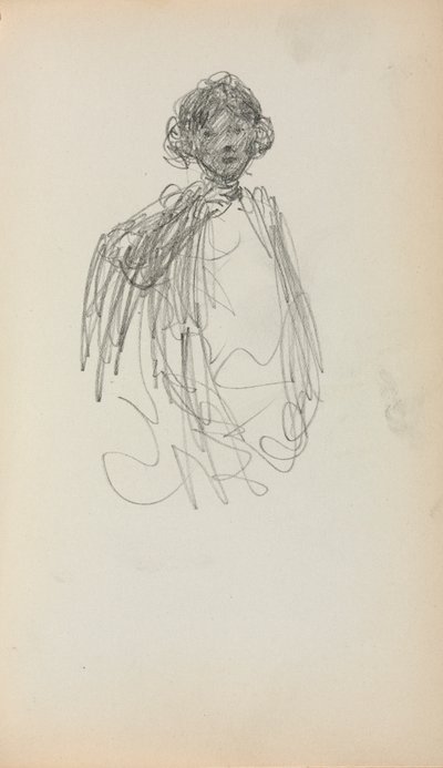 Italiaans schetsboek: Vrouw, taille lengte pagina 217, 1898-1899 door Maurice Brazil Prendergast