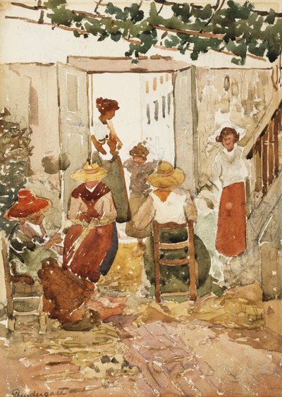Kantklossers, Venetië, 1898 door Maurice Brazil Prendergast