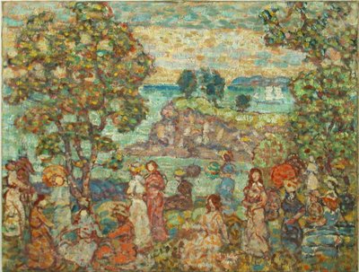Landschap (Strandscène) door Maurice Brazil Prendergast