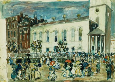 Park Street Church, Boston, ca.1905-1907 door Maurice Brazil Prendergast
