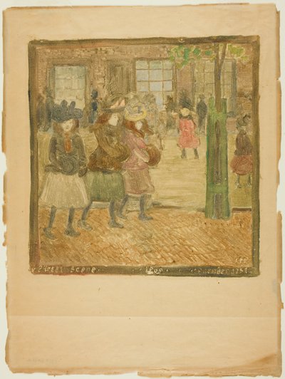 Straatscène door Maurice Brazil Prendergast