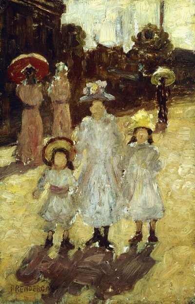 Zondagochtend in Parijs, ca. 1892-1894 door Maurice Brazil Prendergast