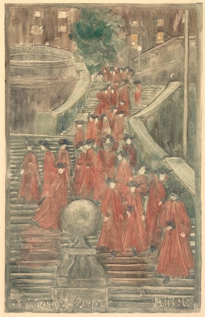De Spaanse Trappen, 1898-1899 door Maurice Brazil Prendergast