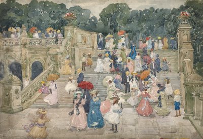 De terrasbrug, Central Park door Maurice Brazil Prendergast