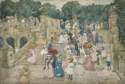 De Terrasbrug, Central Park, 1901 door Maurice Brazil Prendergast