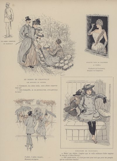 Illustratie voor Paris Brillant (gekleurde litho) door Maurice Charles Mathieu Bonvoisin