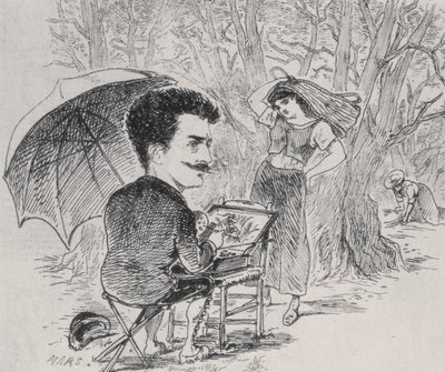 Rops schildert zijn olijvenplukkers, 1877 door Maurice Charles Mathieu Bonvoisin