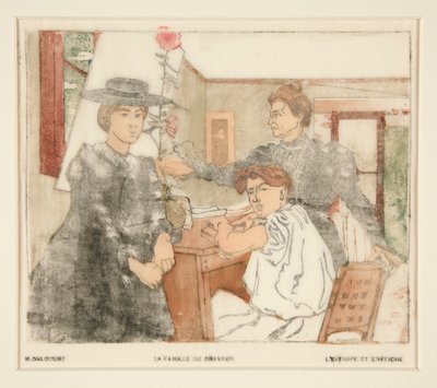 De familie van de graveur door Maurice Delcourt