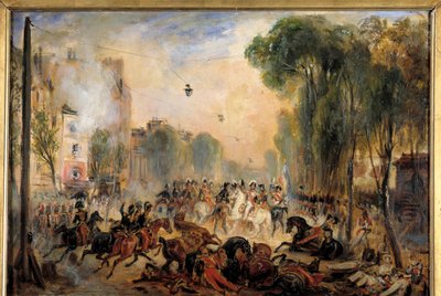 De aanval van Giuseppe Fieschi op 28 juli door Maurice Delondre