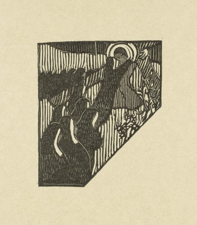 Illustratie met kruisdraging van Christus en nonnen bij gedicht in dichtbundel Sagesse van Paul Verlaine door Maurice Denis