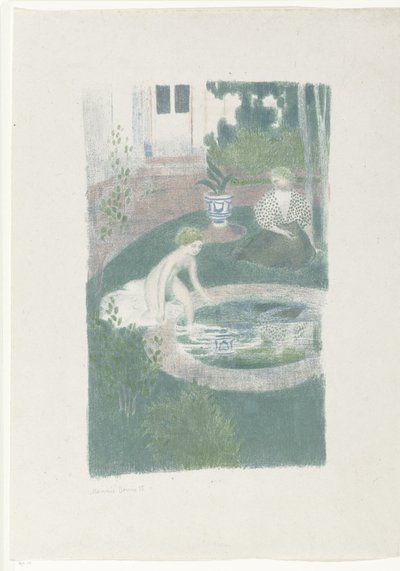 De weerspiegeling in de fontein door Maurice Denis