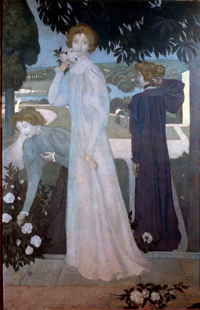 Portret van Yvonne Lerolle in drie aspecten door Maurice Denis