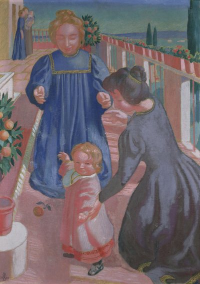De eerste stappen op het terras in Fiesole, 1898 door Maurice Denis