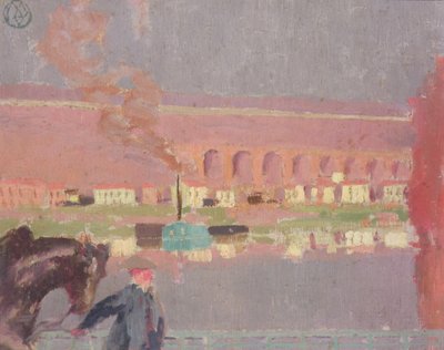 Viaduct Pecq, gezien vanaf de oude brug bij Pecq door Maurice Denis