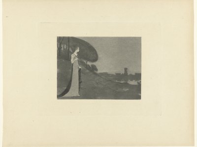 Vrouw in landschap door Maurice Dumont