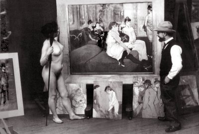 Henri de Toulouse-Lautrec in zijn atelier door Maurice Guibert